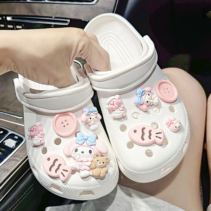 MINISO Melody Shoe Accessories Cute DIY Animel Decoration Charms for Clogs ABS Material Ladies Slipper Accessories Party Gifts