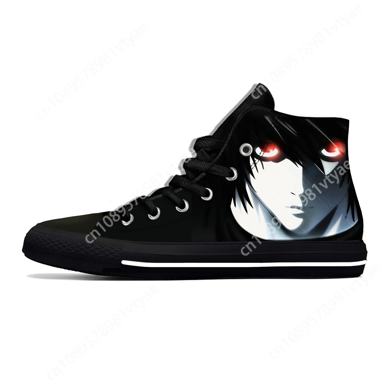 Japanese Anime Manga Cartoon Death Note L Lawliet Casual Cloth Shoes High Top Lightweight Breathable 3D Print Men Women Sneakers