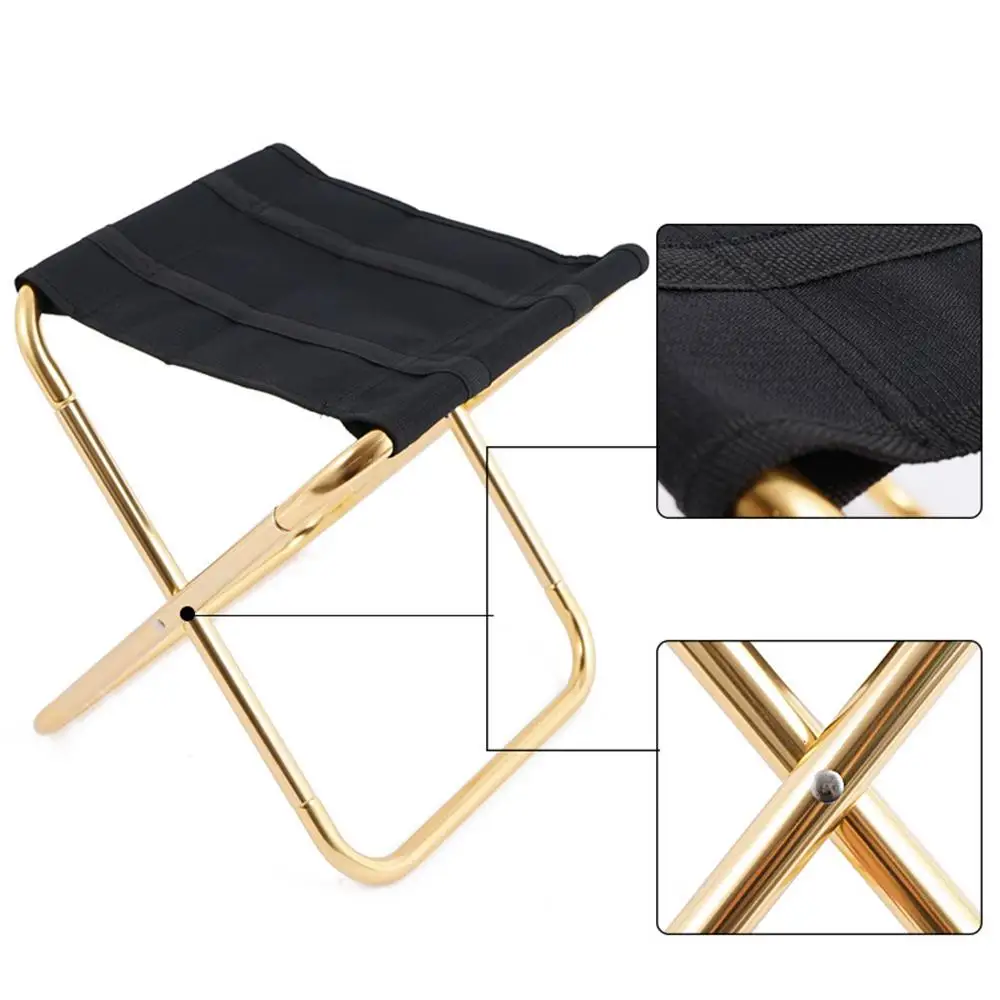 Outdoor Camping Chair Golden Aluminum Alloy Folding Chair Lightweight Tourist Chairs  Fishing Camping Chair Outdoor Furniture