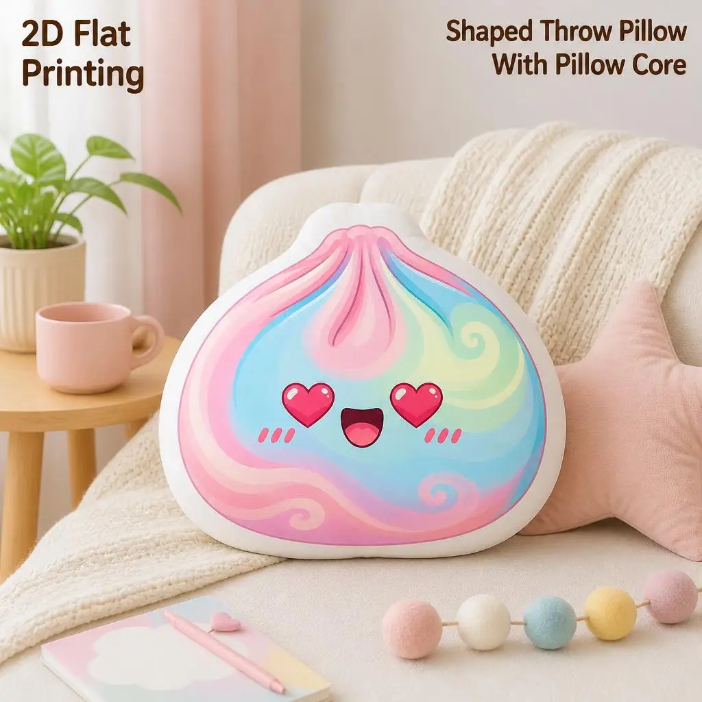 Heart Swirl Dumpling Cute Kawaii Gift Birthday Plush Pillow Cushion Irregular Stuffed Throw Pillow Home Decor Gift Sofa Bed Home