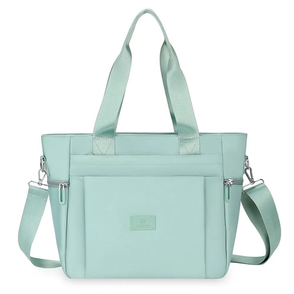 

Square Commuting Tote Bag Large Capacity Oxford Cloth Shopping Handbag Solid Color Soft Texture Nylon Shoulder Bag Shopping