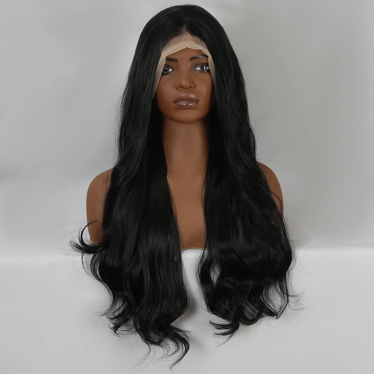 

26 inch 13x4 Loose Wave Style Naturally Ventilated Women's Wig Black Women's Lace Long Hair Big Wave Black Women's Wig