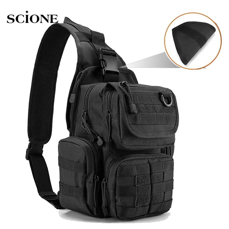 Men Tactical Gun Holster Shoulder Bags Male Backpack Molle Camping Hiking Hunting Outdoor Bag Sling Chest XA304A