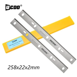 UCDO 1 paio HSS pialla Blade 258x22x2mm spessore pialla coltello pezzo di ricambio per Scheppach HMS1070 bernard PT-250