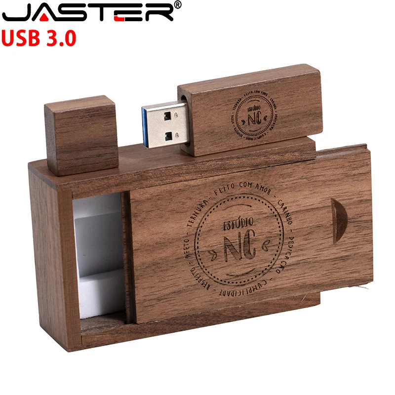 JASTER 30pcs/Lot USB Flash Drive 3.0 High Speed Maple wood/ bamboo Pen Drive 4GB 8GB 16GB 32GB 64GB128GB pendrive Free logo Gift