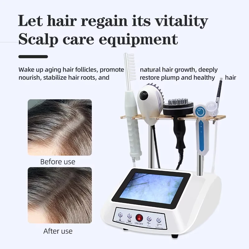

Professional Scalp Detection 5 in 1 Scalp Hair Care Analyzer Machine Head Massage Skin Ananlysis Device with 200X HD Lens