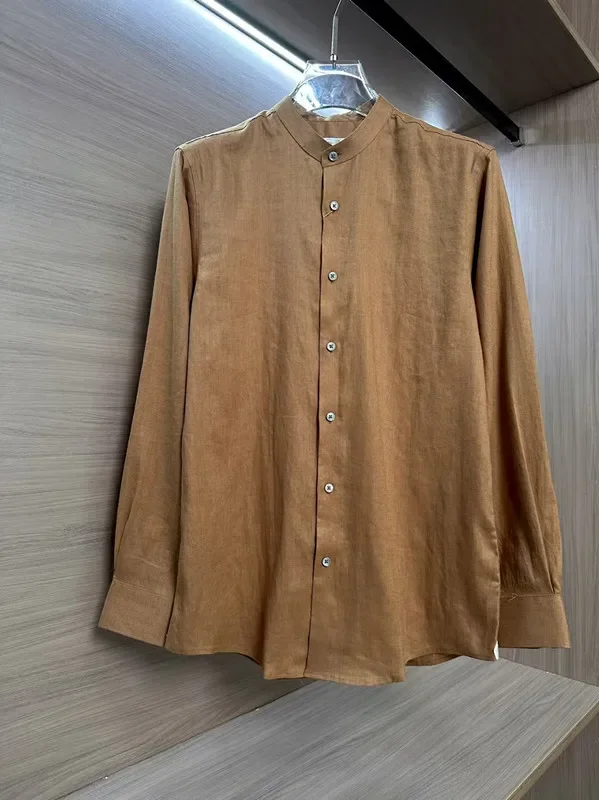 

LP Italian 25ss Crew Neck Business Casual Long Sleeve Linen Shirt