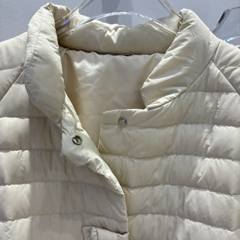 Schinteon Women 90% White Duck Down Jacket Autumn Winter Casual Loose Over Size Warm Outwear Stand Collar Coat High Quality 2024