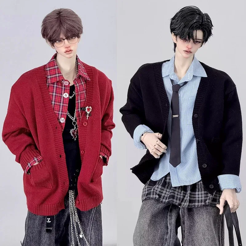 

【10days shipping】Big Dolls Casual Japanese Retro Short Style Knitted Cardigan for 1/3 Strong Uncle ID75 Action FIgure Toys