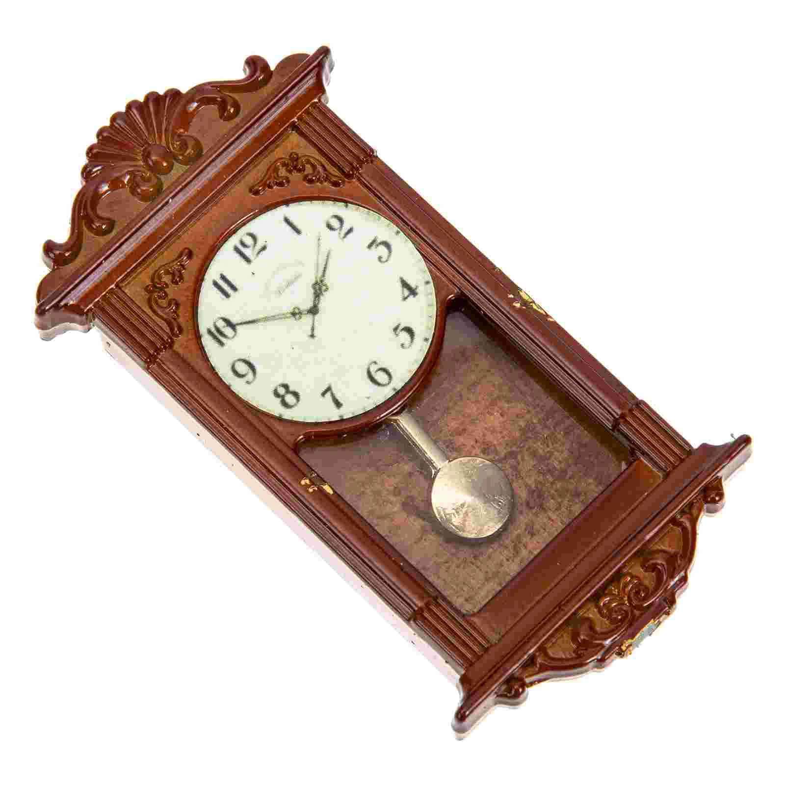 Casa de muñecas reloj romano muebles de juguete accesorios Vintage en miniatura juguetes de Metal colgante para niños