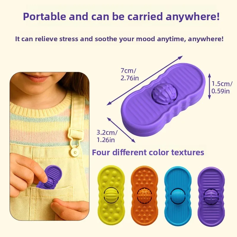 Fidget Silicone Rubber Ball Slider Sensory Toys Anti-Anxiety Office Desk Finger Exercise Game Stress Relief Activity Toys