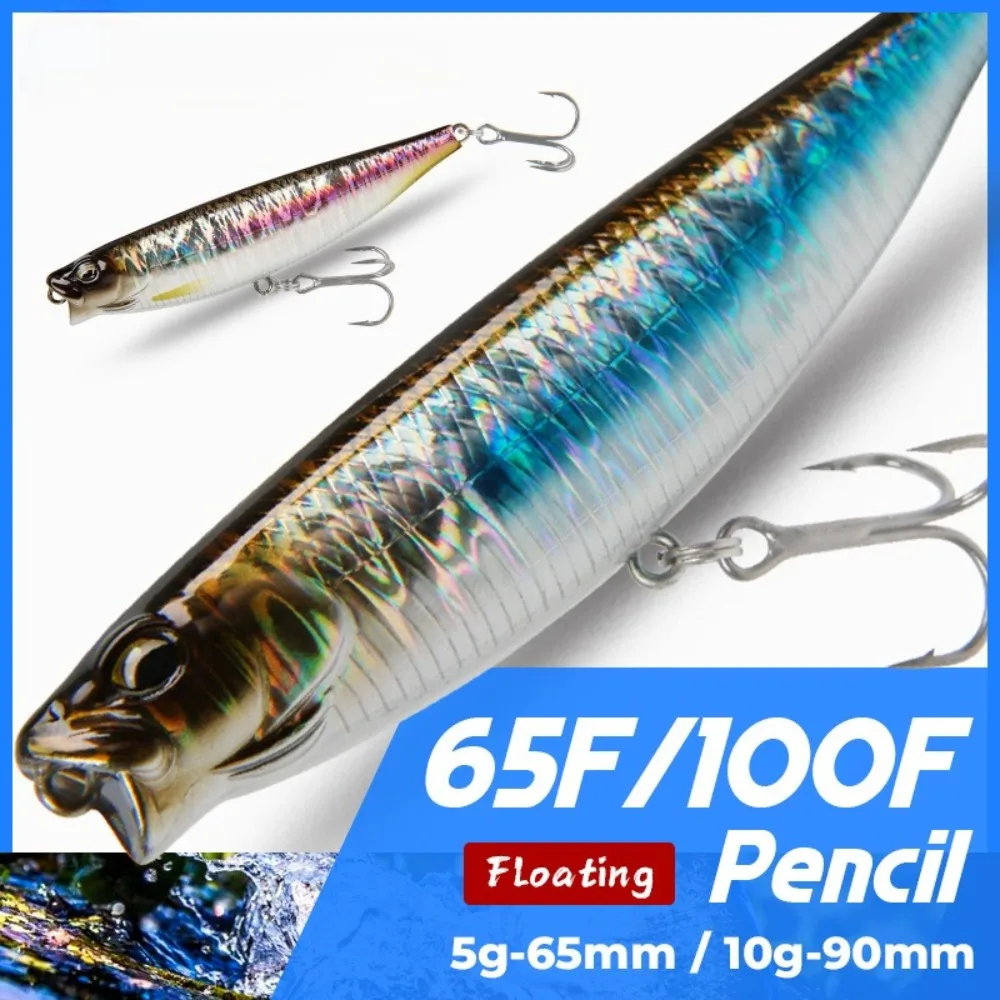 

Floating Pencil Surface Series Lures Artificial Lures Long-Range Floating Pencil 65mm5g / 100mm10g Black Bass