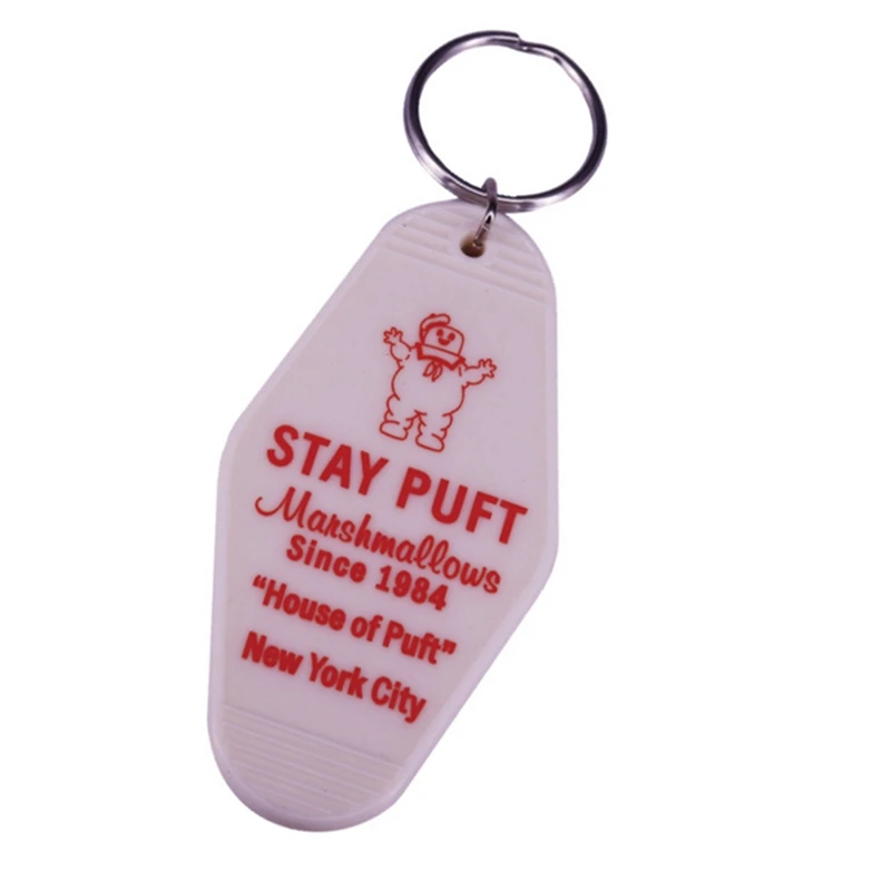 STAY PUFT Manshmallows House of Puft New York City KeyChain Keyring Tag Key Chains Hotel Office Fans Funny Accessory Put logo