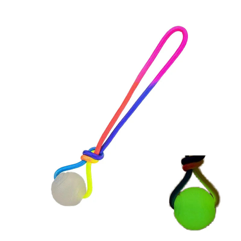 

Luminous Dog Ball Solid TPR Durable Chewing Toy Luminous High Elastic Teeth Cleaning Interactive Pet Toy Ball