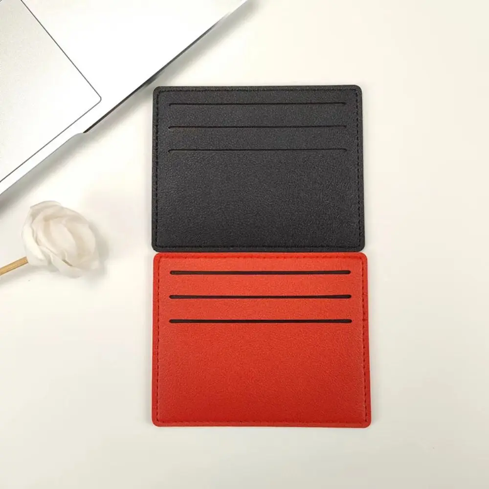 

Solid Color PU Leather Card Holder Multi-position Korean Style ID Credit Card Case Buse Card Case Simple Short Card Bag Daily