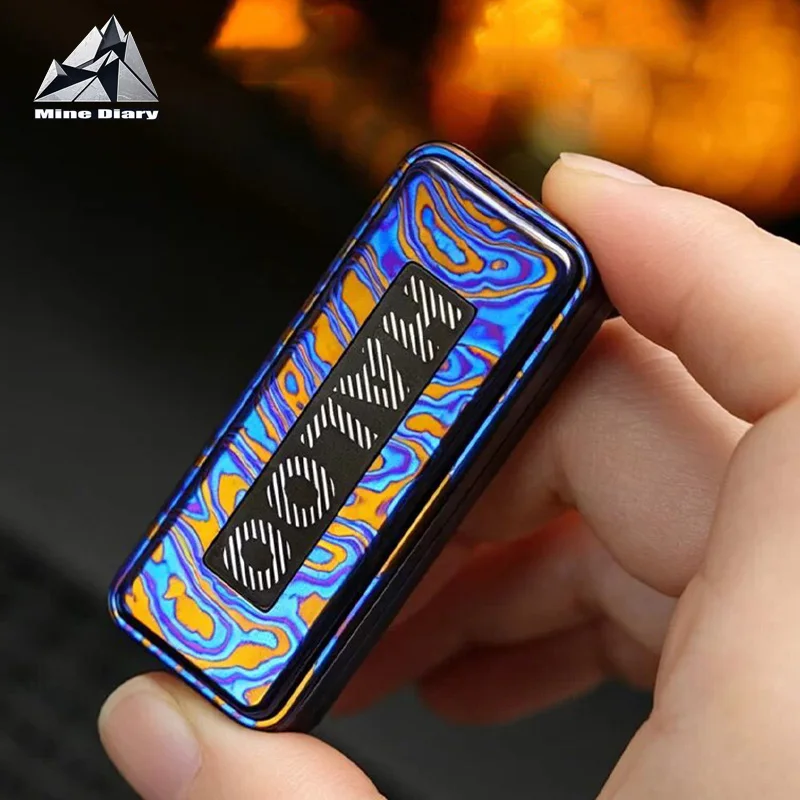 HALOOPLAYER EDC Titanium Push Card Fidget Slider Mechanical Pushing Plate EDC Metal Stress Relief Toy Fidget Toys