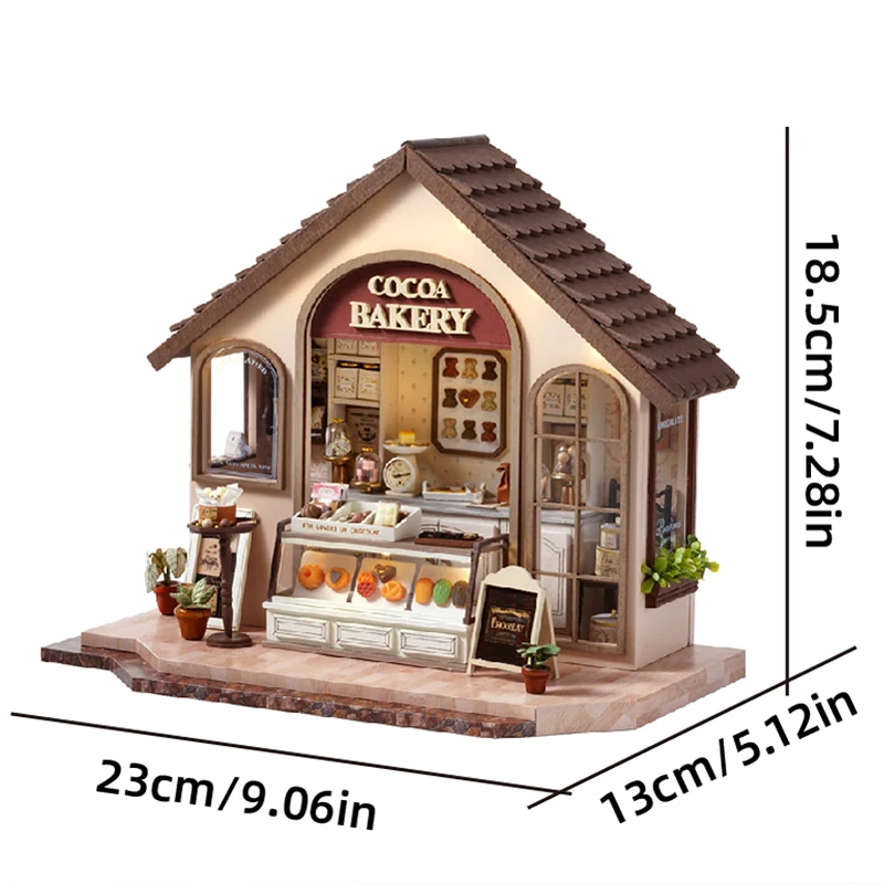 Domki dla lalek DIY Puzzle 3D Model do składania zabawka dom z meblami drewniane rękodzieło zabawki na prezent świąteczny domek dla lalek