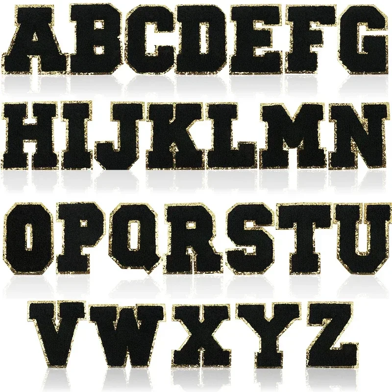 English Alphabet Embroidery Cloth Sticker A-Z Patch Sticker Clothes Chapter Boy Computer Embroidery Label Embroidery Sticker
