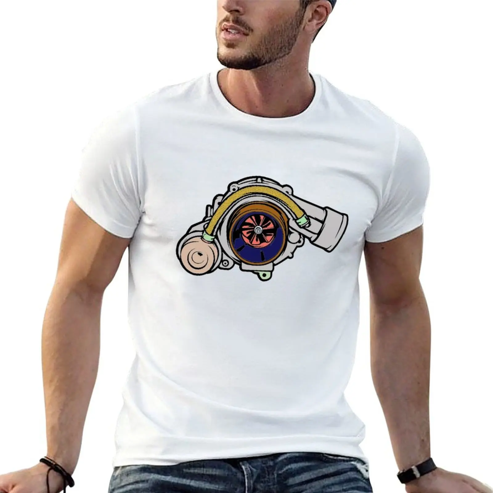 Animated turbo T-Shirt black cotton t-shirt plain for man package cotton tshirt 100% t shirt man casual T-shirt