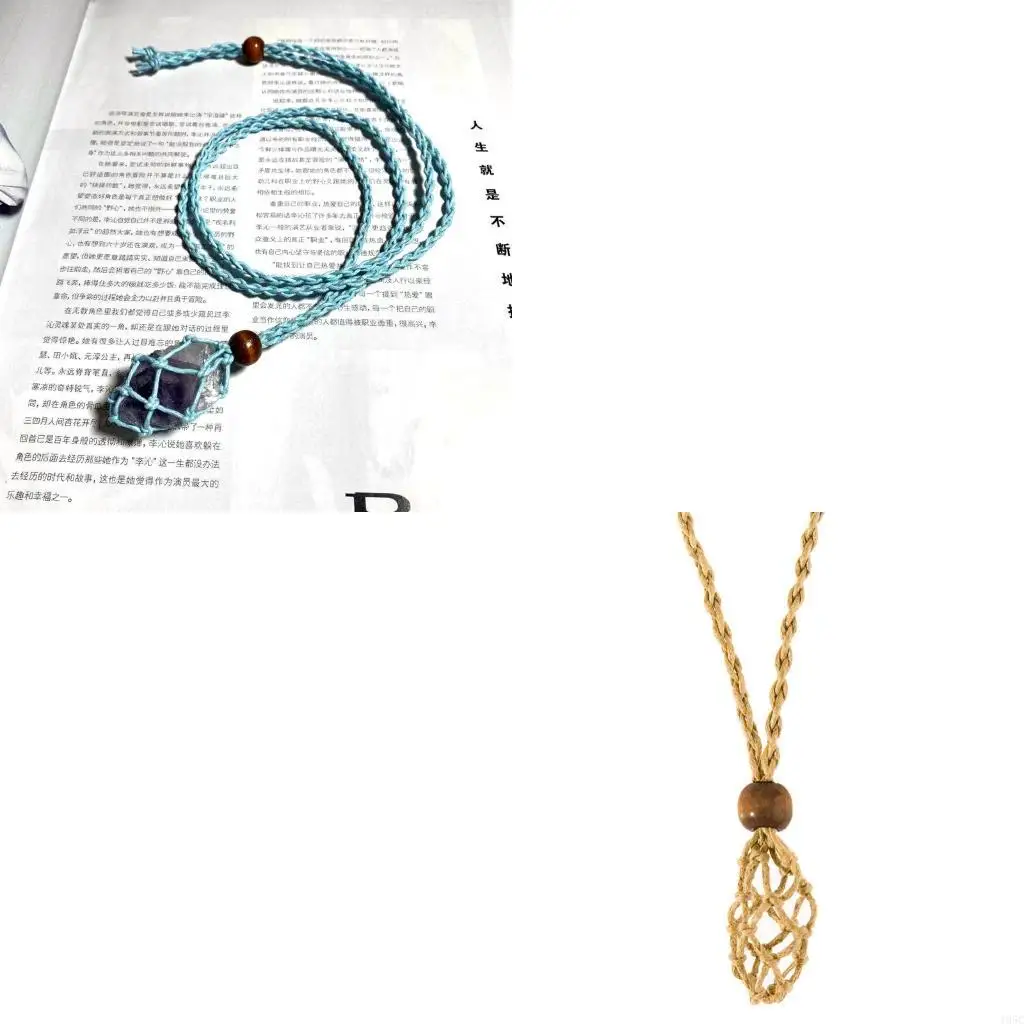 195C Necklace Cord Empty Stone Holder Replacement Necklace Rope with Adjustable Length Making Accessories for Stone Necklace