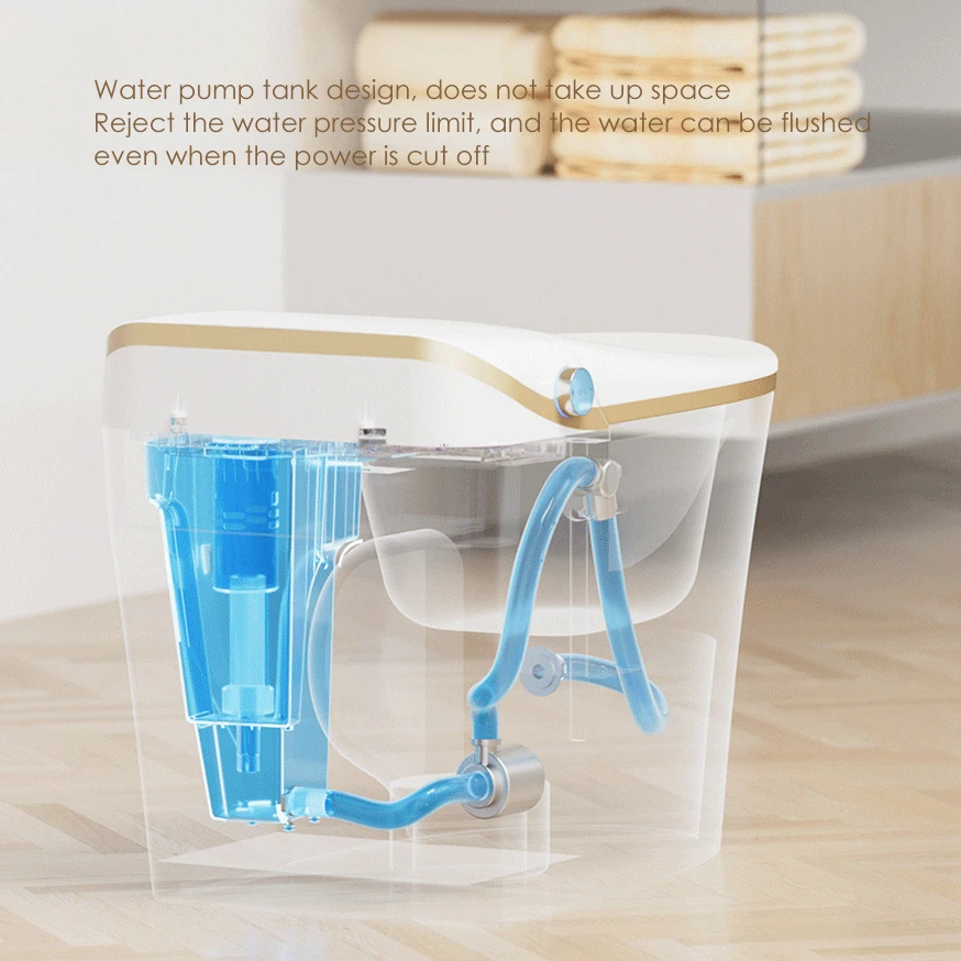 New Water-Saving Toilet - Heated Seat Rear Washing Radar Sensor Auto Flush Smart Modern