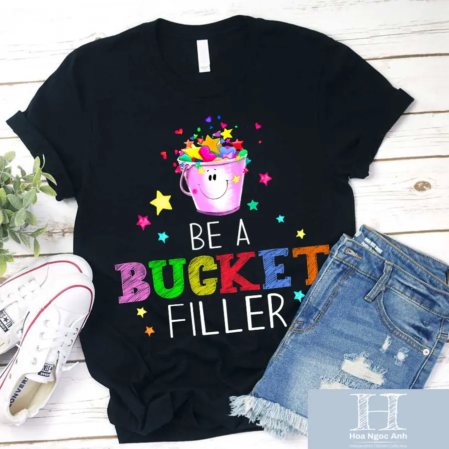 Be A Bucket Filler Cartoon T Shirt Growth Mindset Back To School Teacher Counselor Social Worker