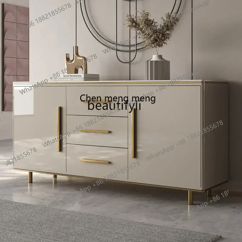 cc1820Light Luxury Entrance Cabinet Italian Stone Plate Sideboard Cabinet Living Room Storage Decoration All-in-One Cabinet Hou