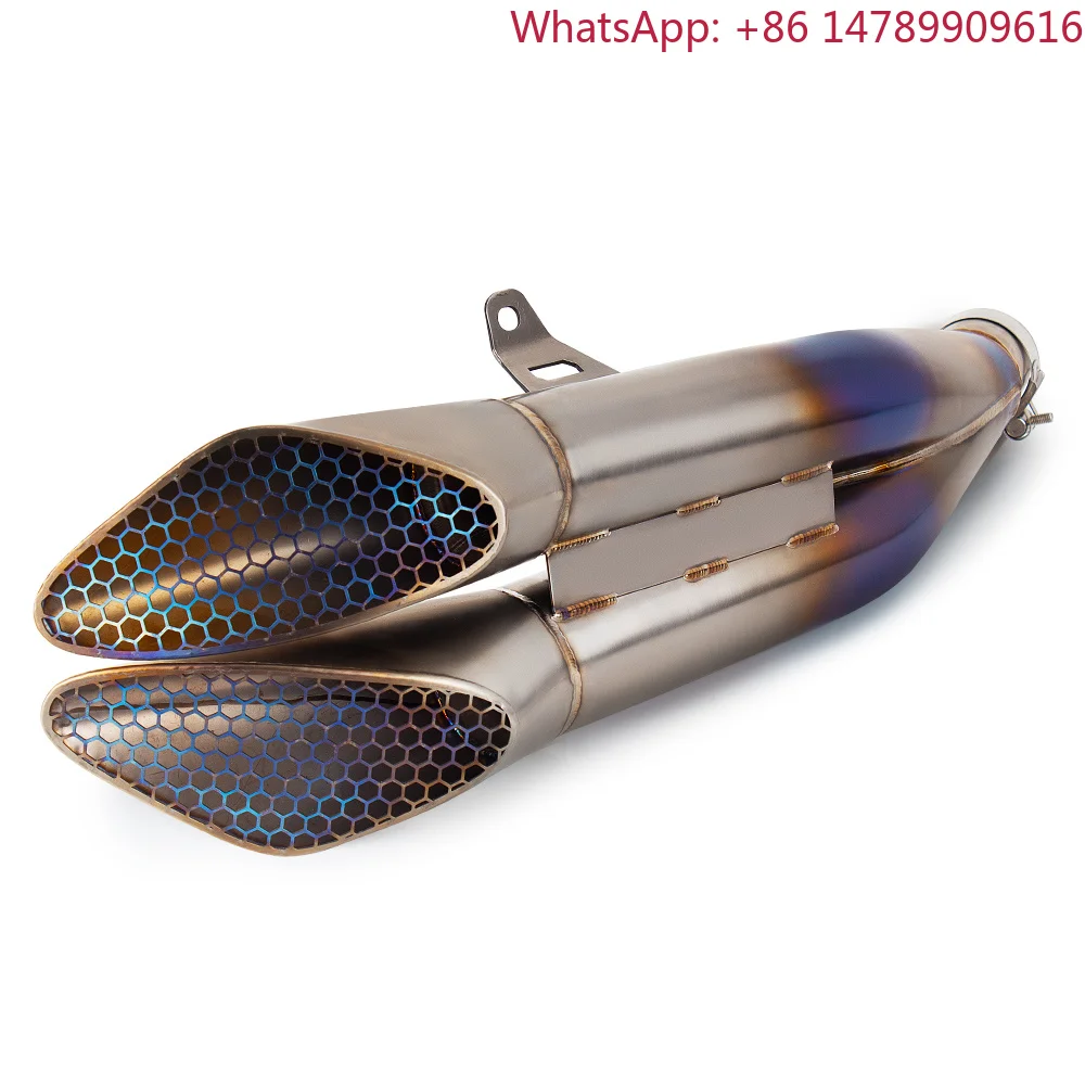 Mm Motorcycle Exhaust Muffler With DB Killer, Universal Slip-On Pipe For Street Bike, Stainless Steel , Racing Escape System, Mo