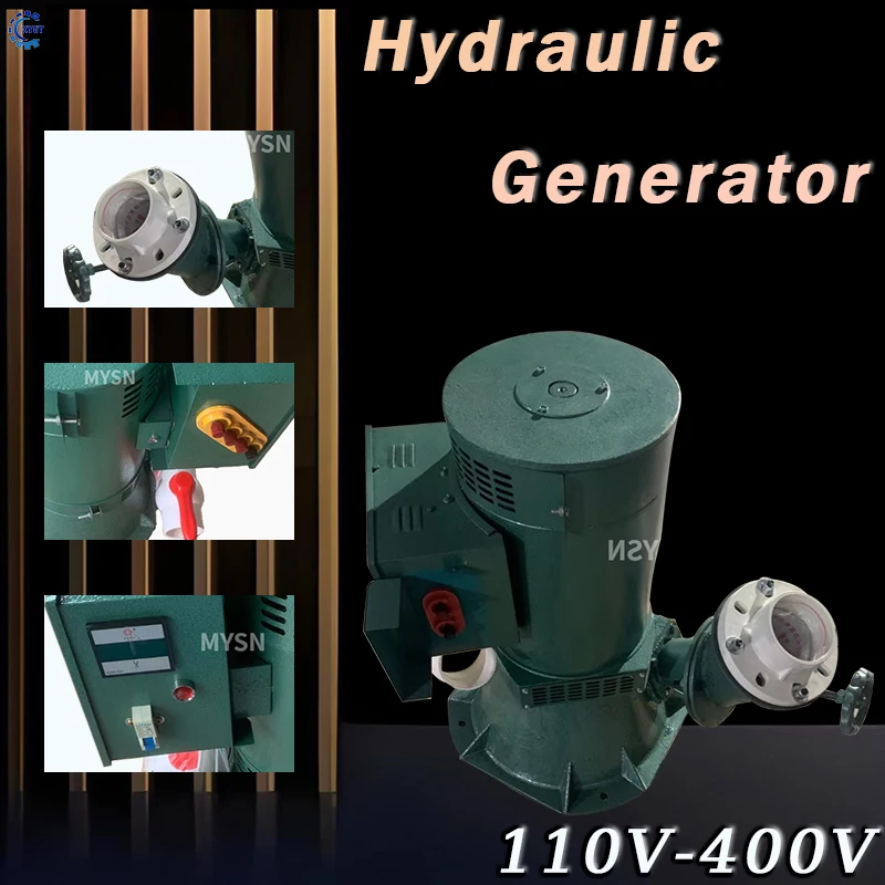 High Efficiency 20KW 30KW Single /Three Phase Oblique Impact Hydraulic Generator Water Turbine 220V 380V AC Hydro Generator Kits