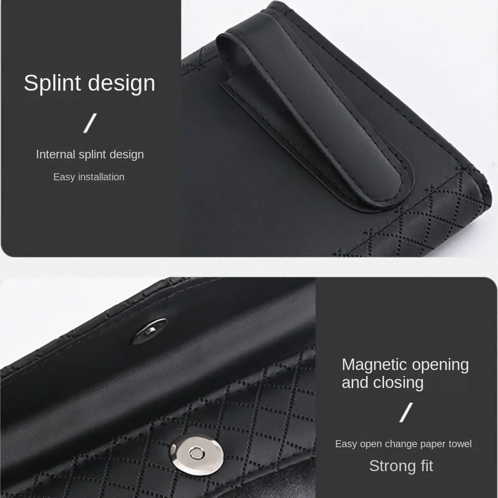 

Simple Design Car Tissue Box PU Leather Universal Auto Sun Visor Tissue Case Paper Organizer Car Decor