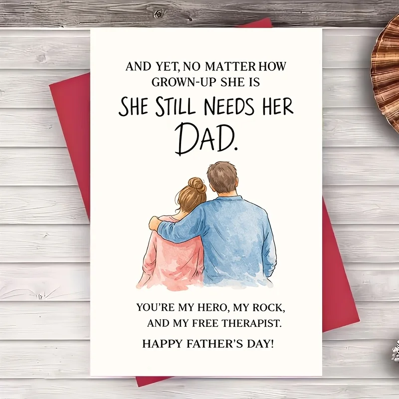 Una tarjeta de felicitación para el Día del Padre es un mensaje sincero de una hija para su padre, ideal para que los maridos lo elijan como regalo.