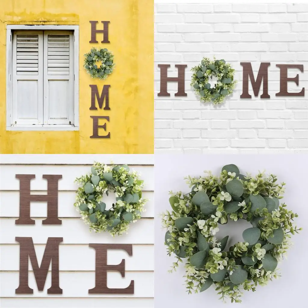 

Искусственный венок из эвкалиптов, деревянный домашний знак для настенного декора, подвески для фермерских домов, высокое