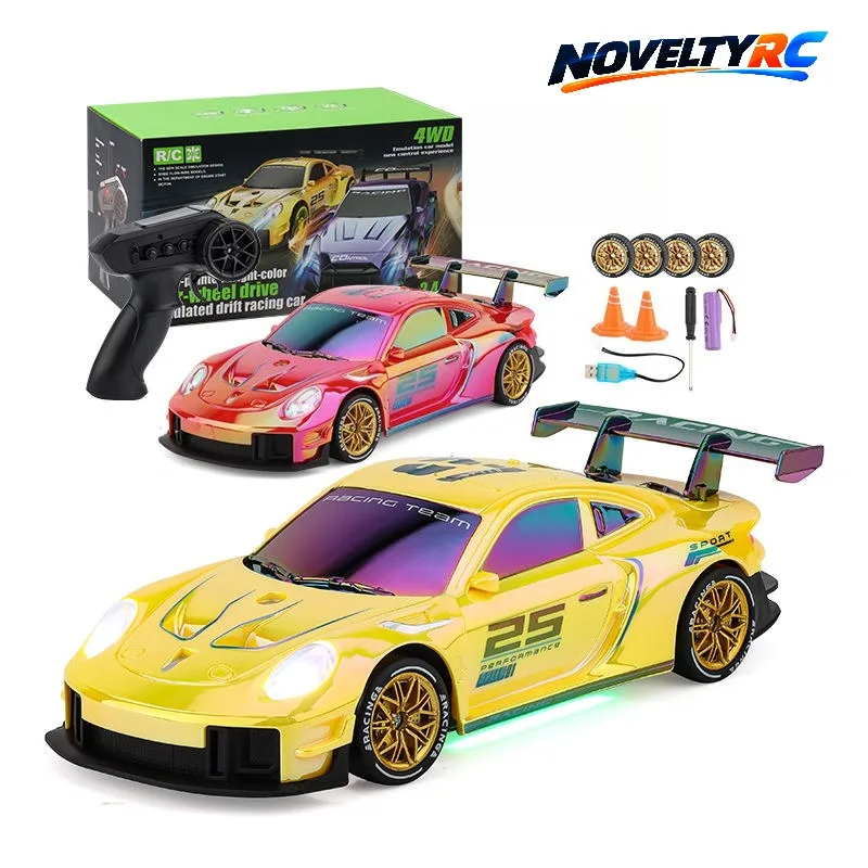 1/24 Scale 4WD RC Drift Car, 2.4G Remote Control Racing Car with LED Lights, Replaceable Tires, Competition Toy Gift  20KM/h