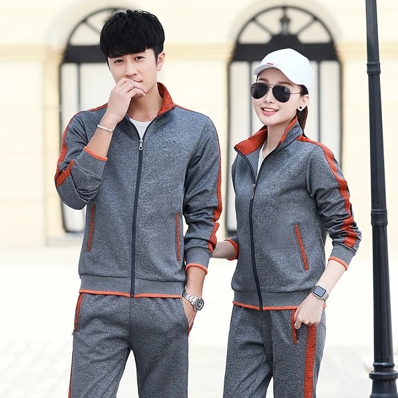 2 Piece Tracksuit Spring Autumn Women Men Sport Suit Zip Up Jacket Sweatshirt+pant Running Jogger Outfits Casual Workout gym Set