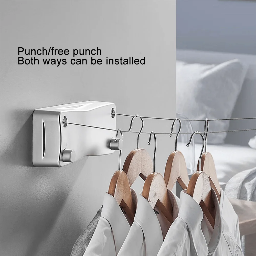 5.2M Retractable Clothesline Retractable Bathroom Accessories Drying Cloth Rack Double Line Stretch Tendedero Varal Retratil