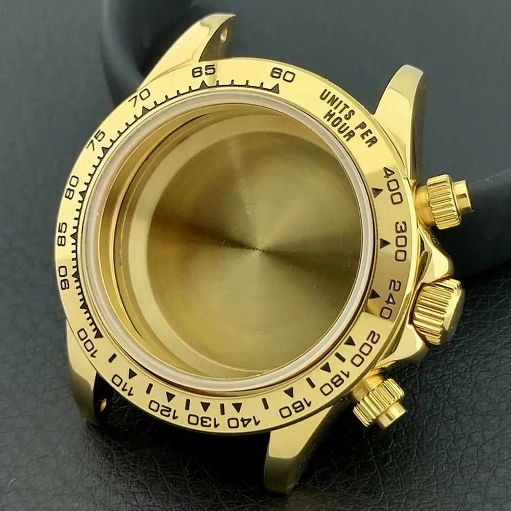 39-mm-Uhrenarmband aus Metall für Herren, passend für das VK63-Uhrwerk, mit Saphirglas, in den Farben Silber, Roségold und Schwarz, Uhrenzubehörteile. – Detail 19