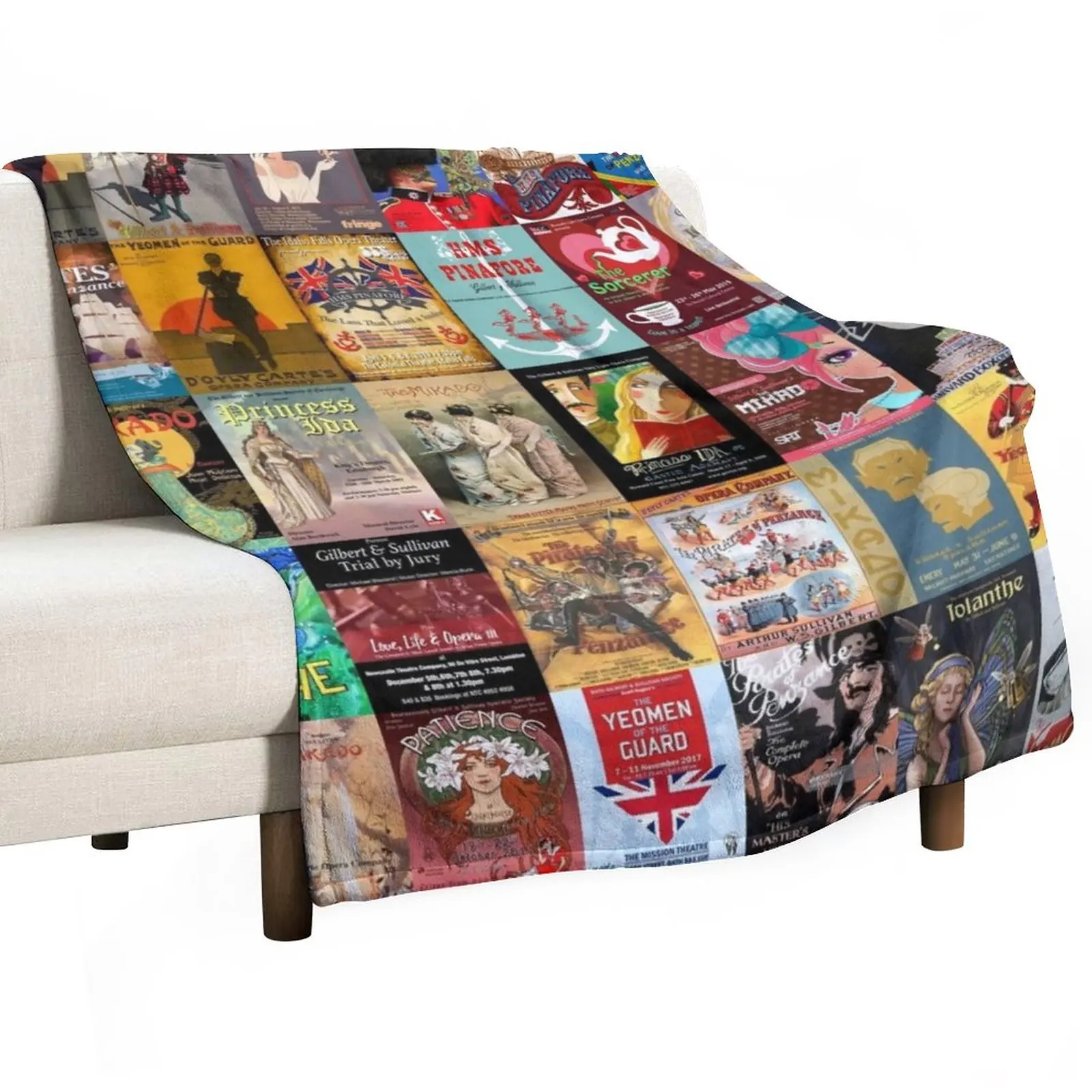 Gilbert and Sullivan Opera Posters Throw Blanket Fashion Sofa Blankets fluffy blanket throw blanket for sofa Bed linens