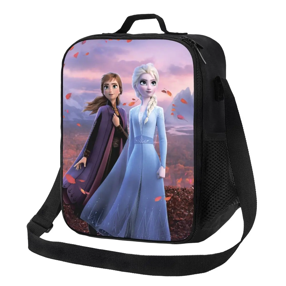 Custom Frozen Princess Elsa Anna Insulated Lunch Bag for Women Anime Cooler Thermal Lunch Tote Office Work School