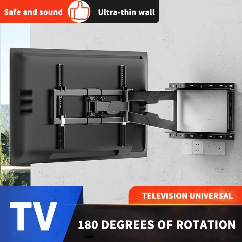 TV Monitor TV Mounts LCD LED Monitor Wall Mount Bracket Adjustable TV Screen Holder TV Frame Support For 32-65 Inches TV