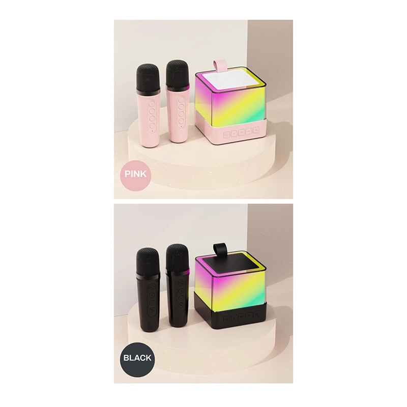 

Wireless Bluetooth Microphone Speaker Outdoor Portable Color Ambient Light LED Lights For Birthday Parties B