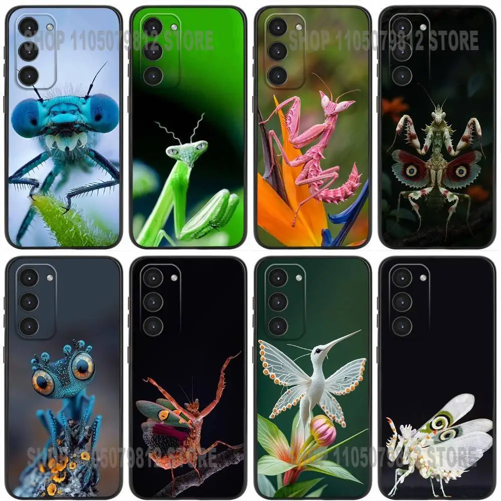 

Funny Cute Cool Mantis Phone Case For Samsung Galaxy A20,21s,22,31,32,52,53,72,73,80,91 Soft Silicone Black Cover