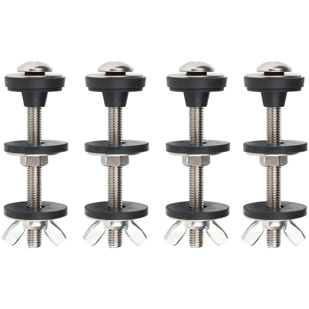 2/4set Washers Screws Sealing Rings Parts 304 Stainless Steel M6 Rubber Flat Washer Toilet Tank Fixing Screw Sealing Ring Kit