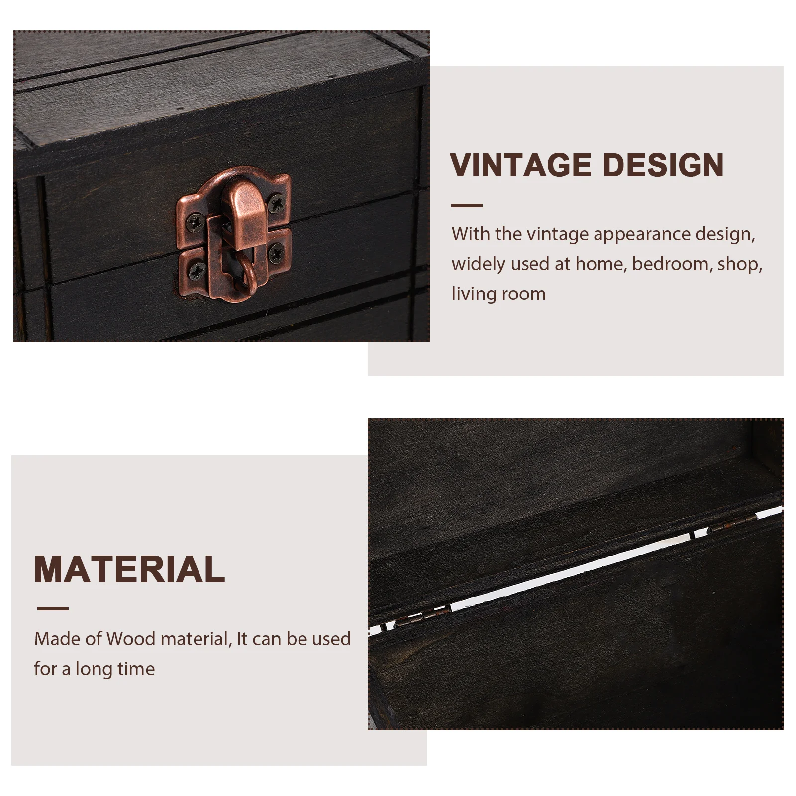 

Vintage Jewelry Box Wooden Storage Chest For Rings Earrings Trinkets Organizer Retro Treasure Keepsake Box