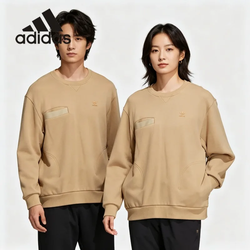 Adidas Camo Pattern Crew Sweatshirt Outdoor Camping Hunting Light Thin Casual Layer OutfitIC8158 1PCS