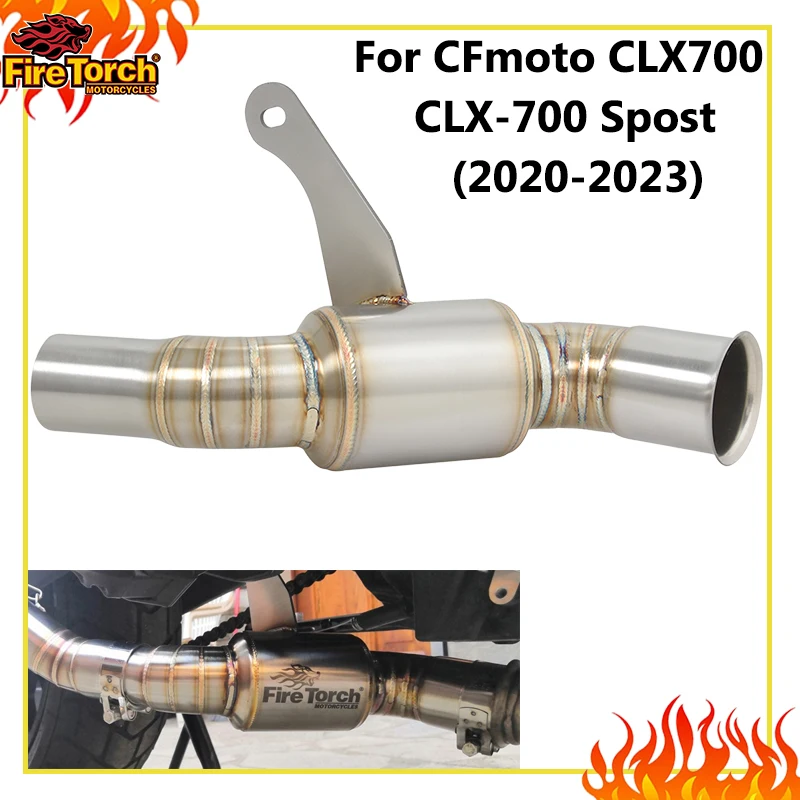 

Slip On For CFMOTO CLX-700 CLX 700 SPORT 2020 - 2023 Motorcycle Original Exhaust Escape Systems Modify Muffler Middle Link Pipe