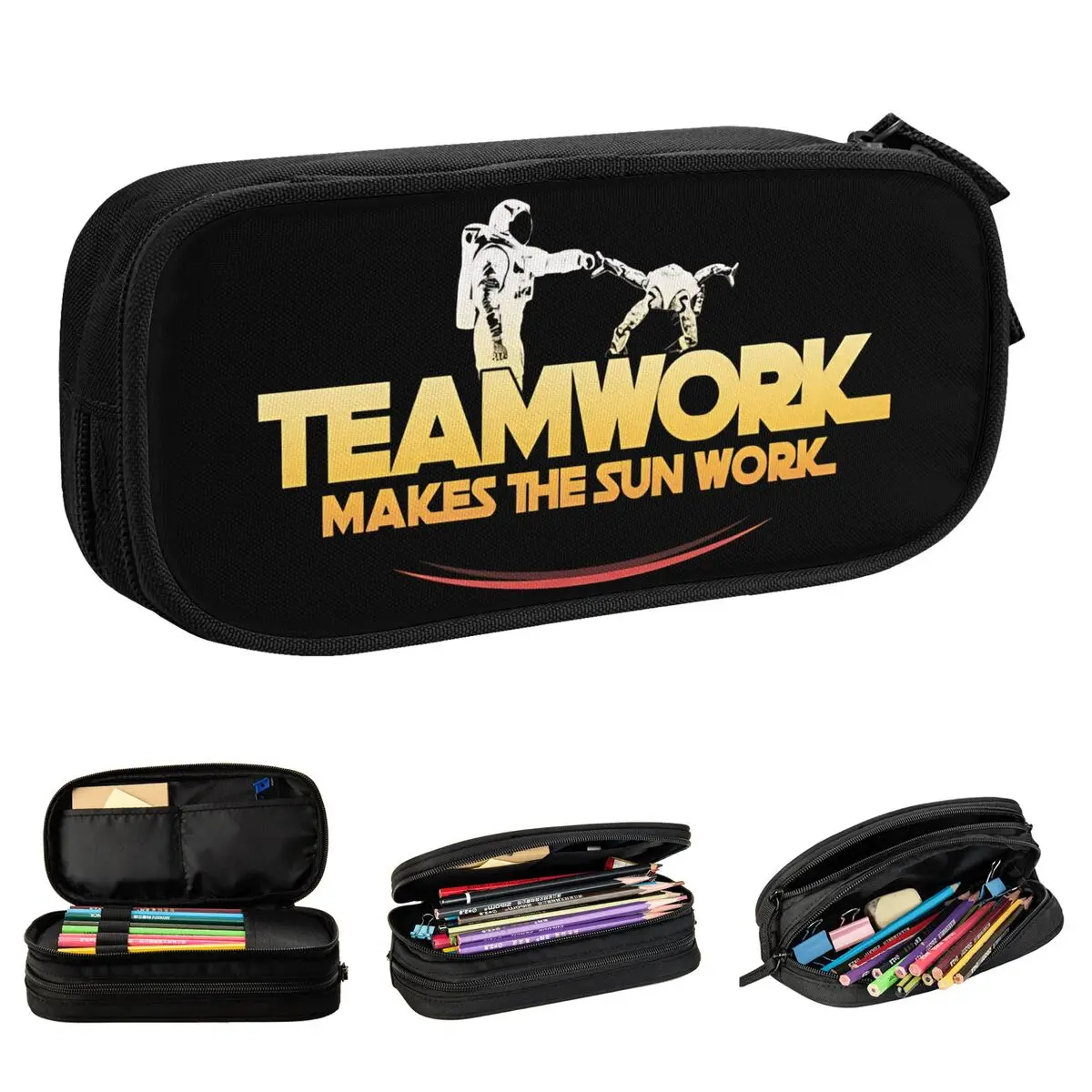 Teamwork Makes The Sun Work Project Hail Mary Pencil Case Pen Box Bags for Student Big Capacity Students School Gift Pencilcases