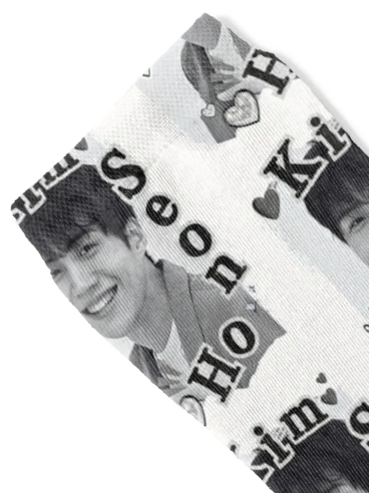 Kim Seon-ho Collage: Black and White Elegance Socks gym cycling summer Rugby Boy Child Socks Women's