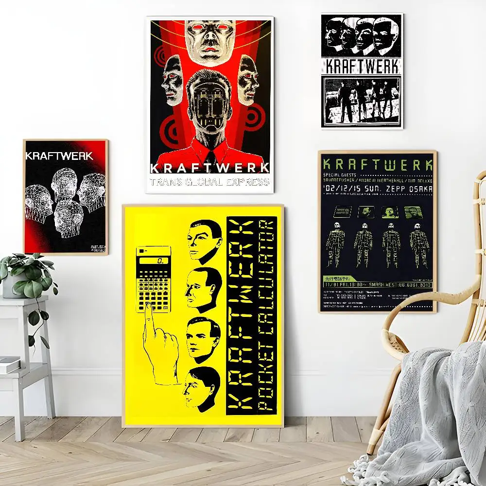 Band K-Kraftwerk Classic Vintage Posters Vintage Room Home Bar Cafe Decor Nordic Home Decor
