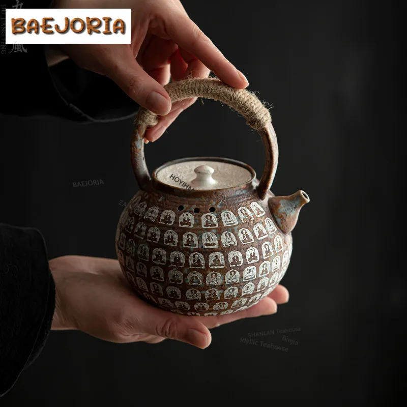 

Чайник для кипячения воды 500 мл из старинной глины с серебряным покрытием, большой объем, с заварочным фильтром, для рисового вина, аксессуары для чайной церемонии