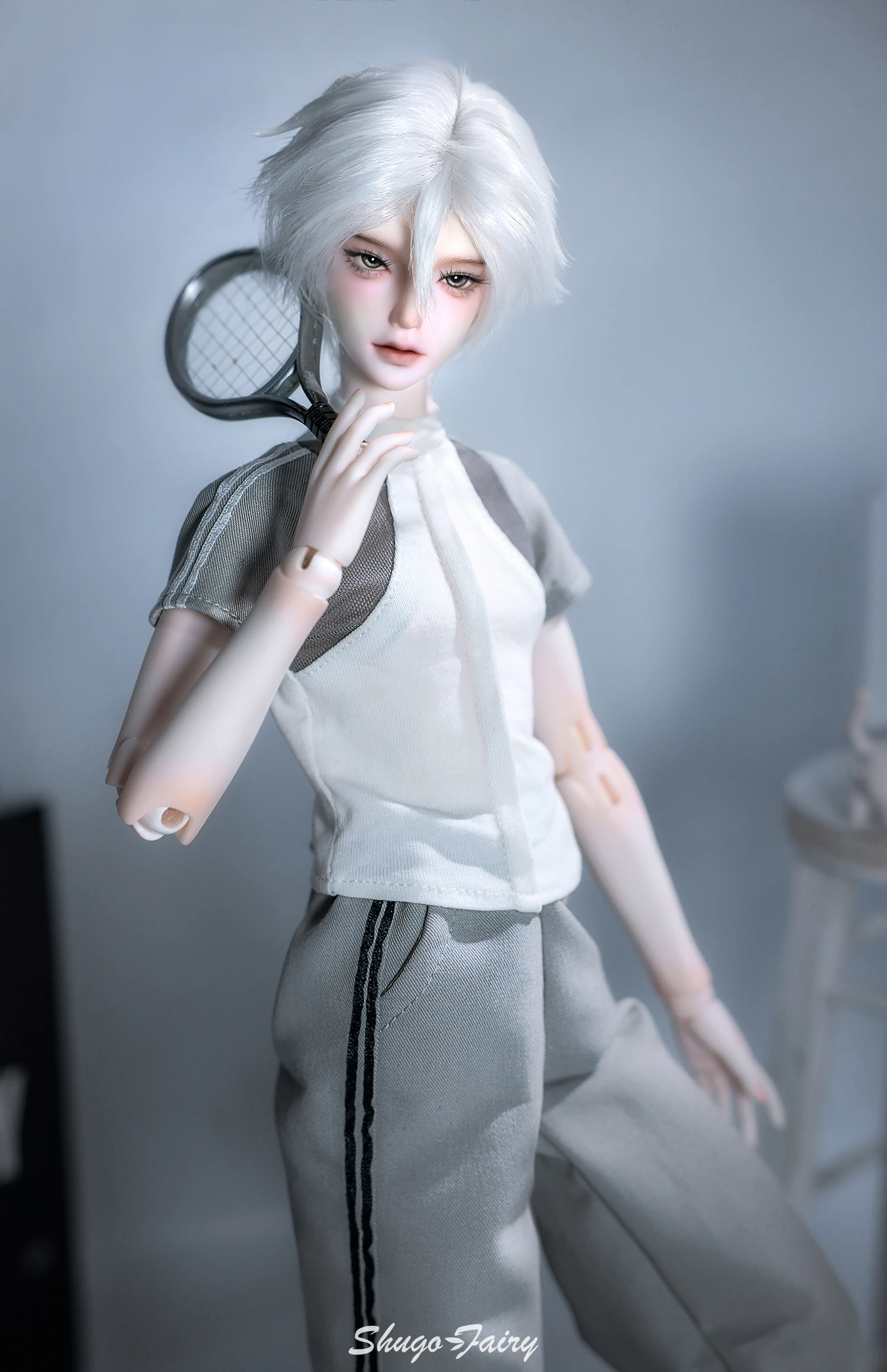 ShugaFairy 1/4 Thugoy A Fullset BJD Bubo Casual Minimalist Everyday Youth Grey-and-White Sportswear MC Resin Ball Jointed Doll